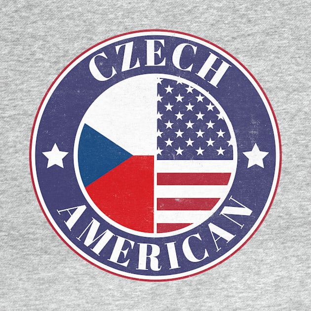 Proud Czech-American Badge - Czech Republic Flag by Yesteeyear